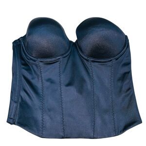 Victoria Secret Back Off Baby Low Back Passed Bustier Top Black 36C